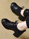 Women's Platform Leather Block Heel Loafers – view 1
