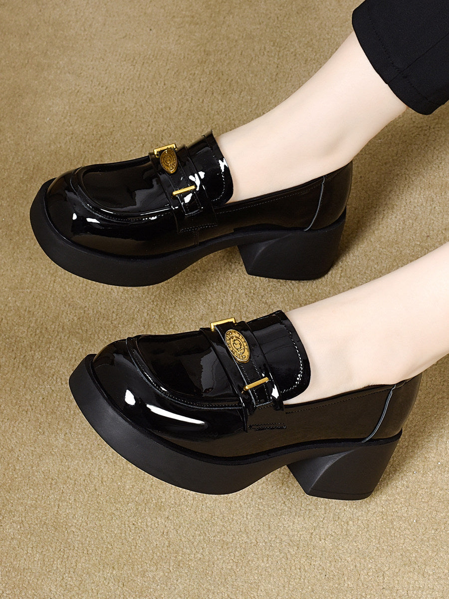 Women's Platform Leather Loafers – view 3
