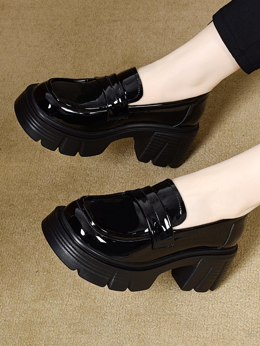 Women's Platform Patent Leather Loafers – view 2