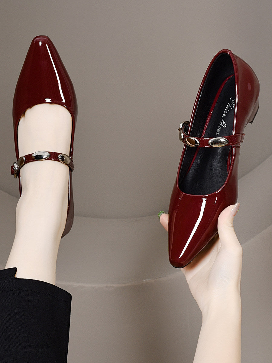Women's Pointed-Toe Patent Leather Mary Jane Pumps – view 1