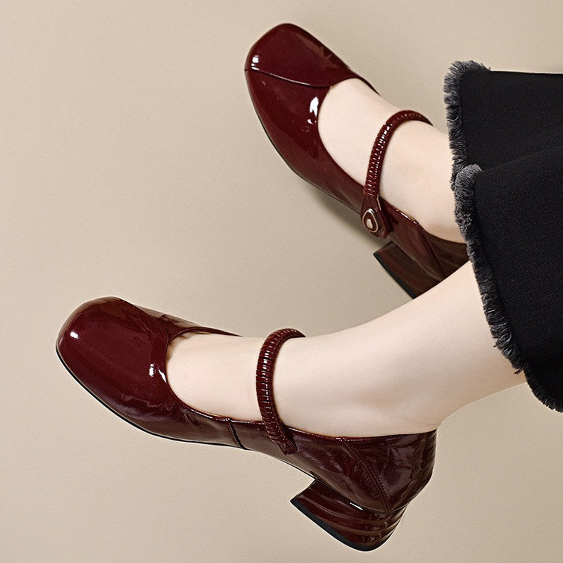 Women's Patent Leather Block Heel Mary Jane Pumps – view 2