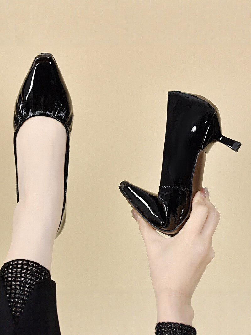 Women's Pointed-Toe Leather Stiletto Heel Pumps – view 2