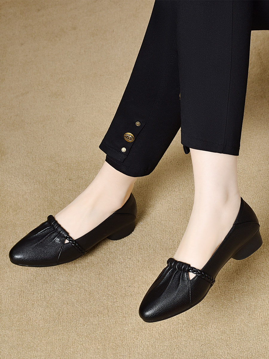 Women's Pointed-Toe Leather Loafers – view 2