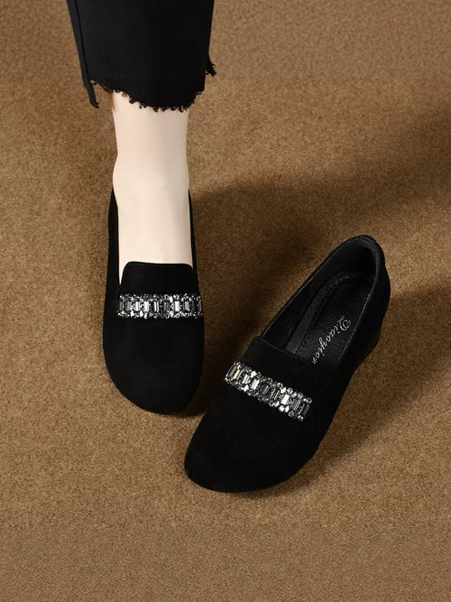 Women's Leather Block Heel Loafers – view 1