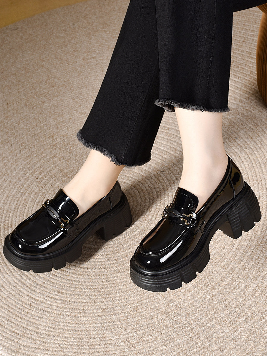 Women's Platform Patent Leather Loafers – view 2