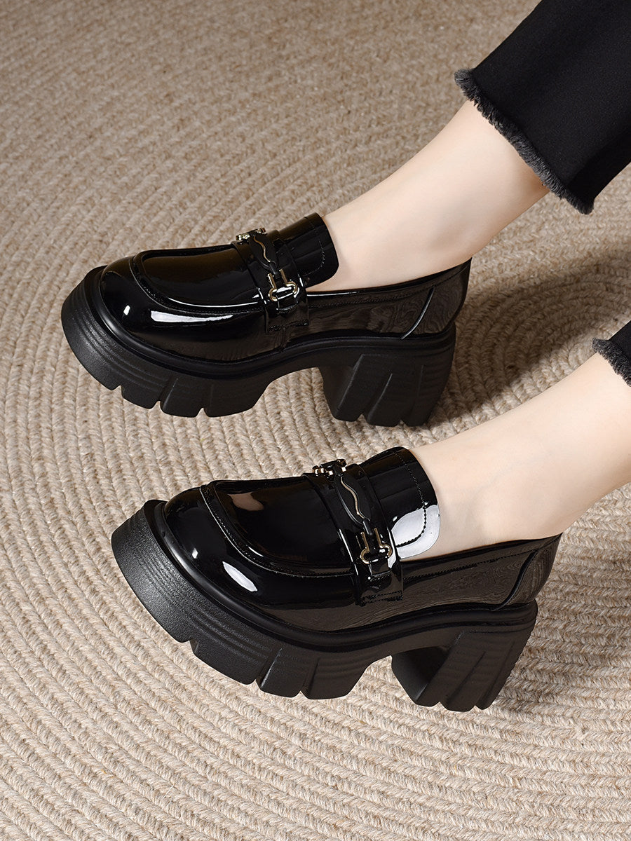 Women's Platform Patent Leather Loafers – view 3