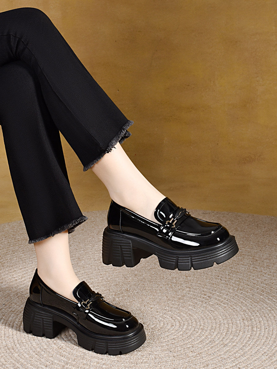 Women's Platform Patent Leather Loafers – view 4