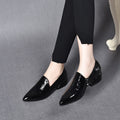 Women's Pointed-Toe Leather Block Heel Pumps – view 1
