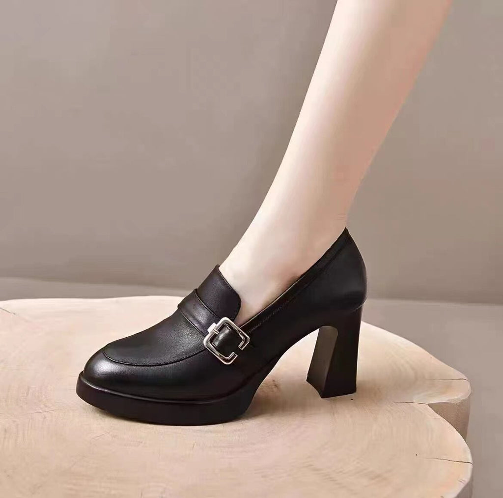 Women's Pointed-Toe Platform Block Heel Pumps – view 1