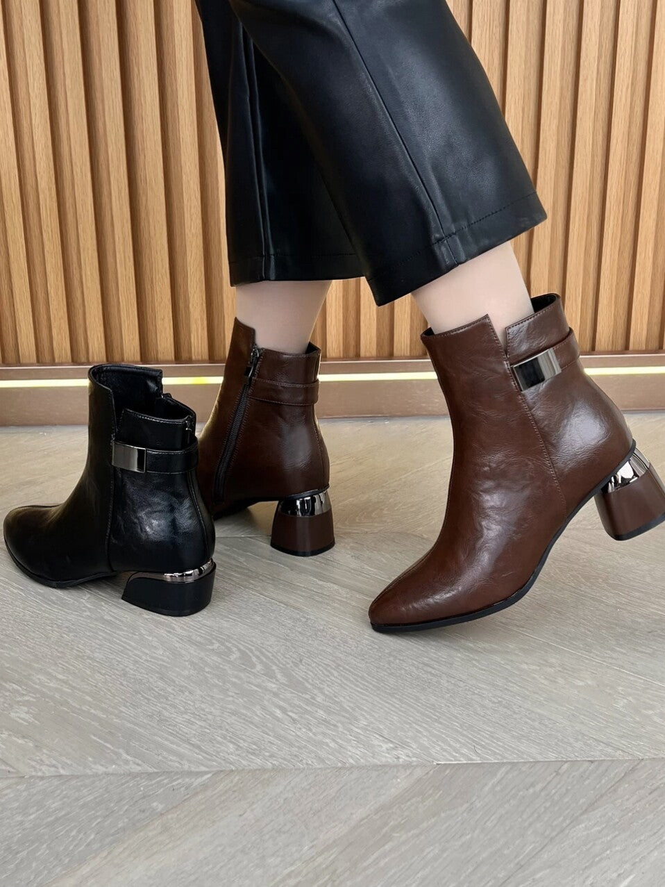 Women's Pointed-Toe Block Heel Ankle Boots – view 1