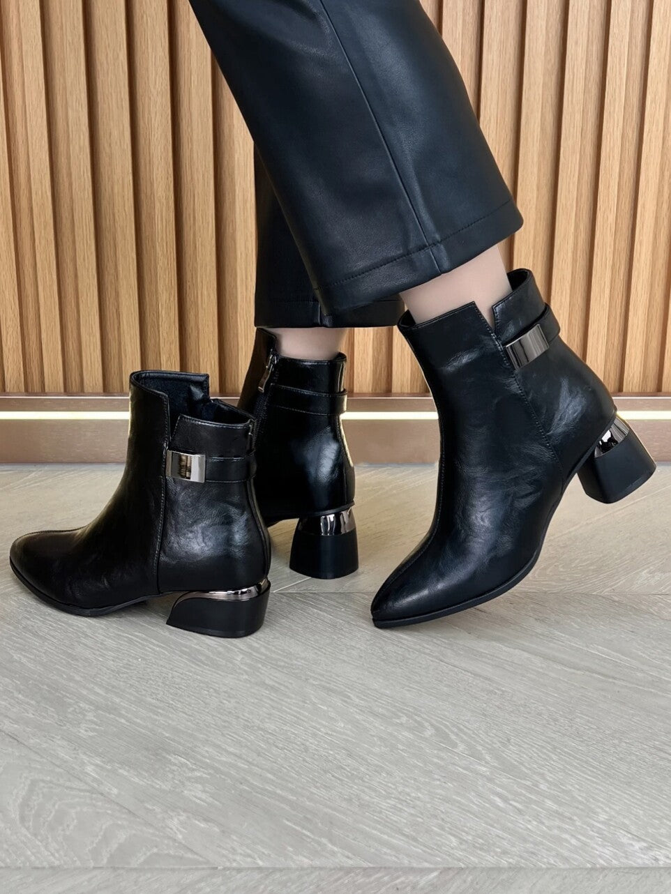 Women's Pointed-Toe Block Heel Ankle Boots – view 3