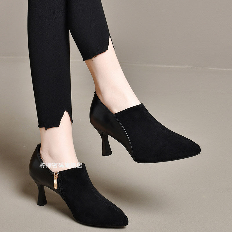 Women's Pointed-Toe Suede Leather Stiletto Heel Pumps – view 1