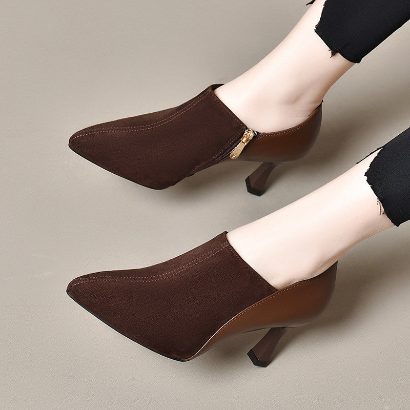 Women's Pointed-Toe Suede Leather Stiletto Heel Pumps – view 2
