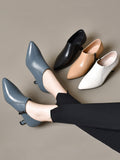 Women's Pointed-Toe Leather Stiletto Heel Pumps – view 1