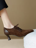 Women's Pointed-Toe Suede Leather Stiletto Heel Pumps – view 1