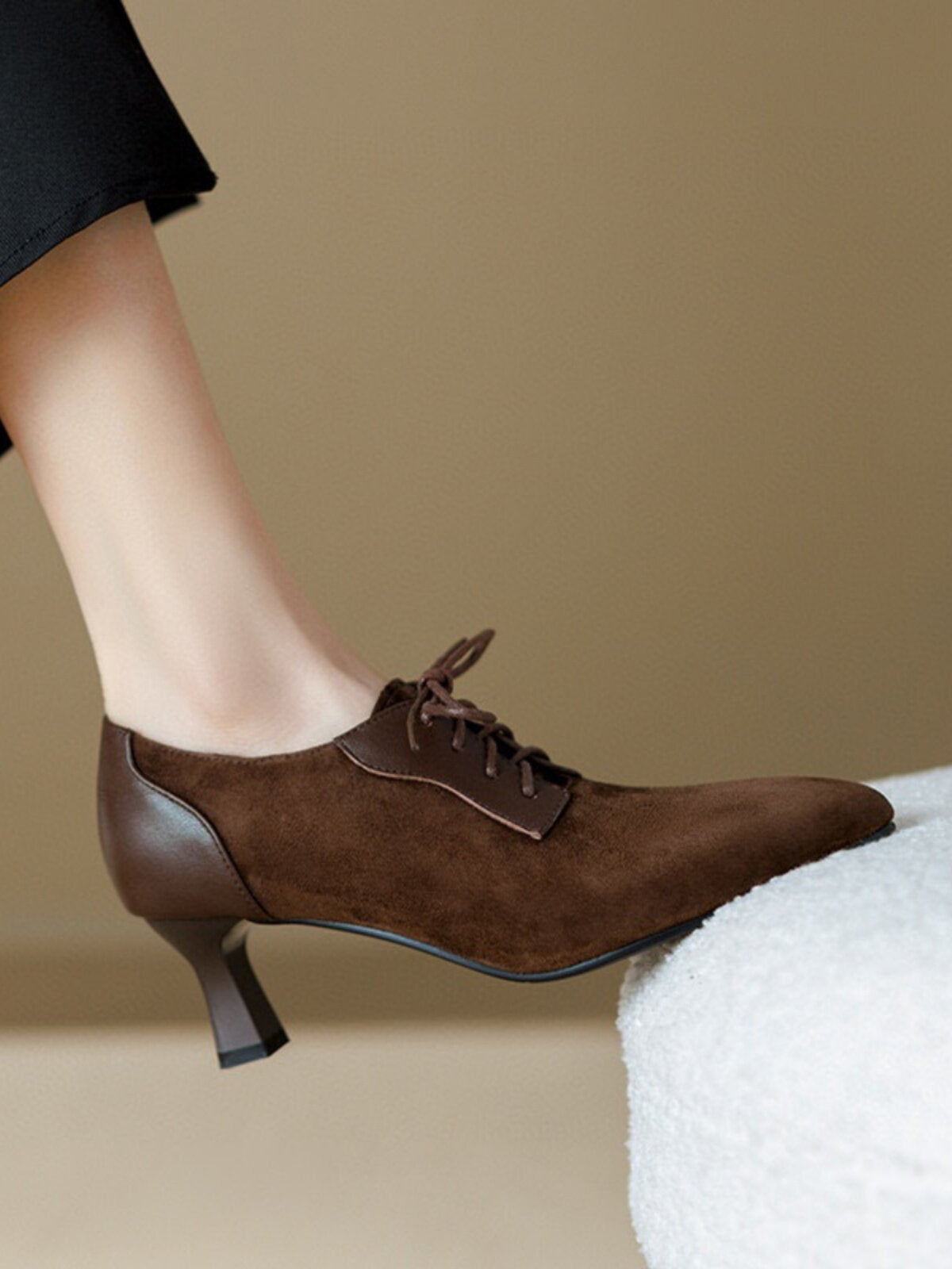 Women's Pointed-Toe Suede Leather Stiletto Heel Pumps – view 1