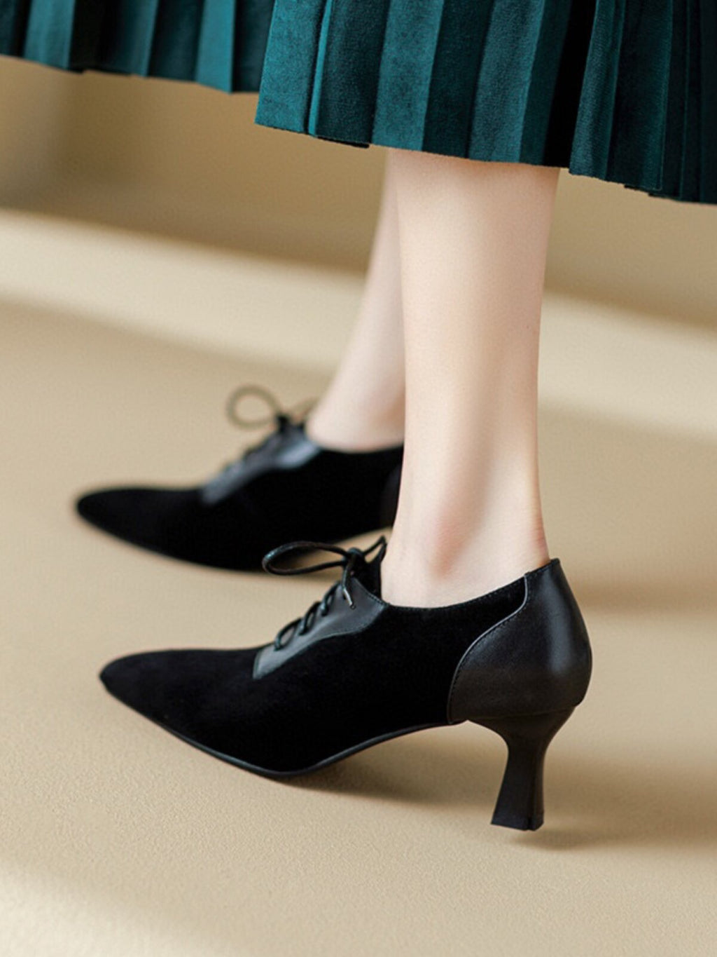 Women's Pointed-Toe Suede Leather Stiletto Heel Pumps – view 2