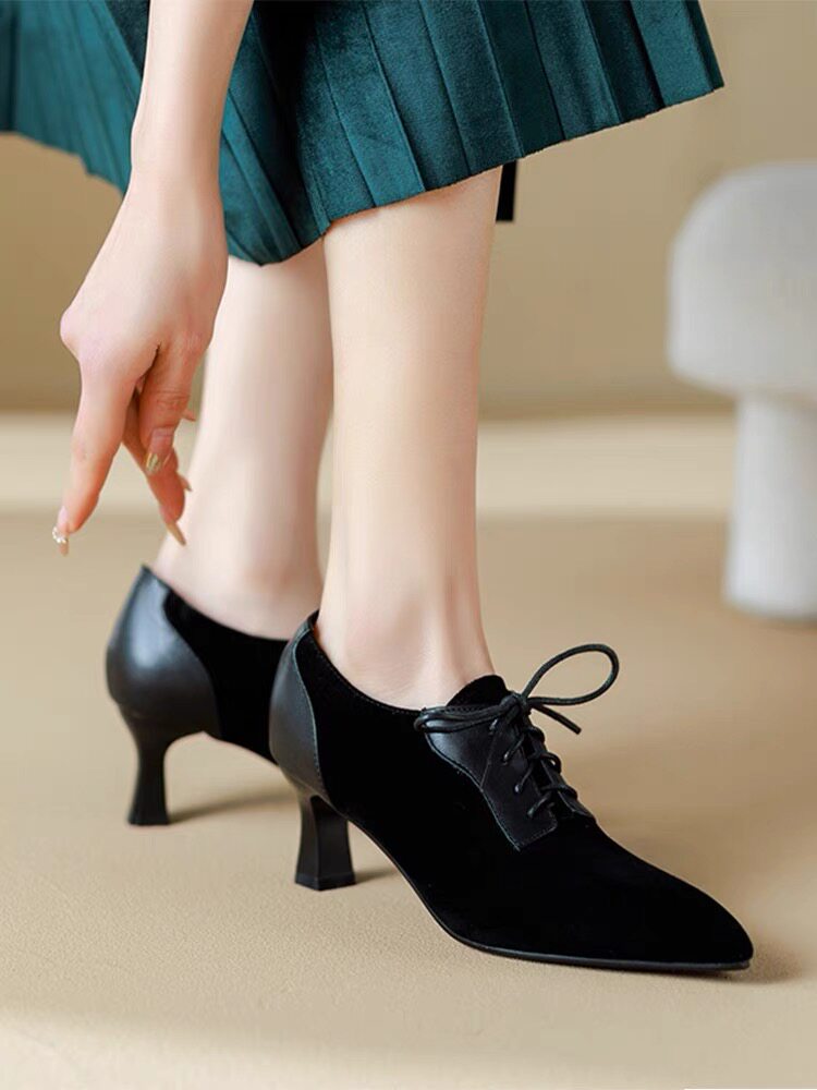 Women's Pointed-Toe Suede Leather Stiletto Heel Pumps – view 4