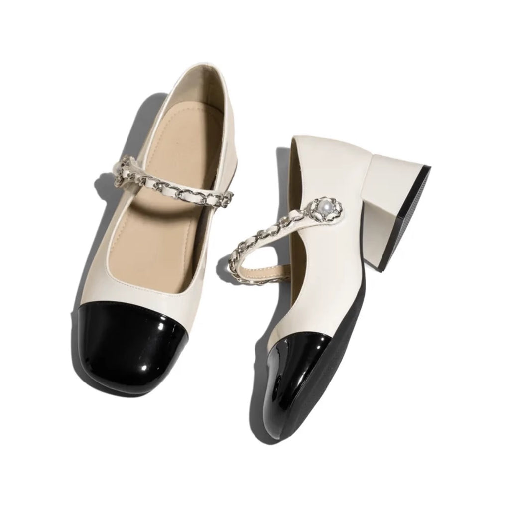 Women's Leather Block Heel Mary Jane Pumps – view 2