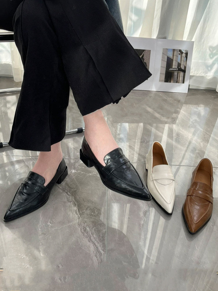 Women's Pointed-Toe Leather Loafers – view 3
