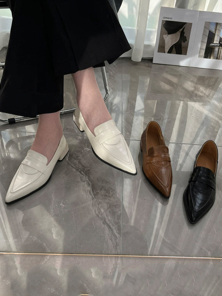 Women's Pointed-Toe Leather Loafers – view 4