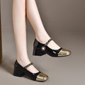 Women's Leather Block Heel Mary Jane Pumps – view 1
