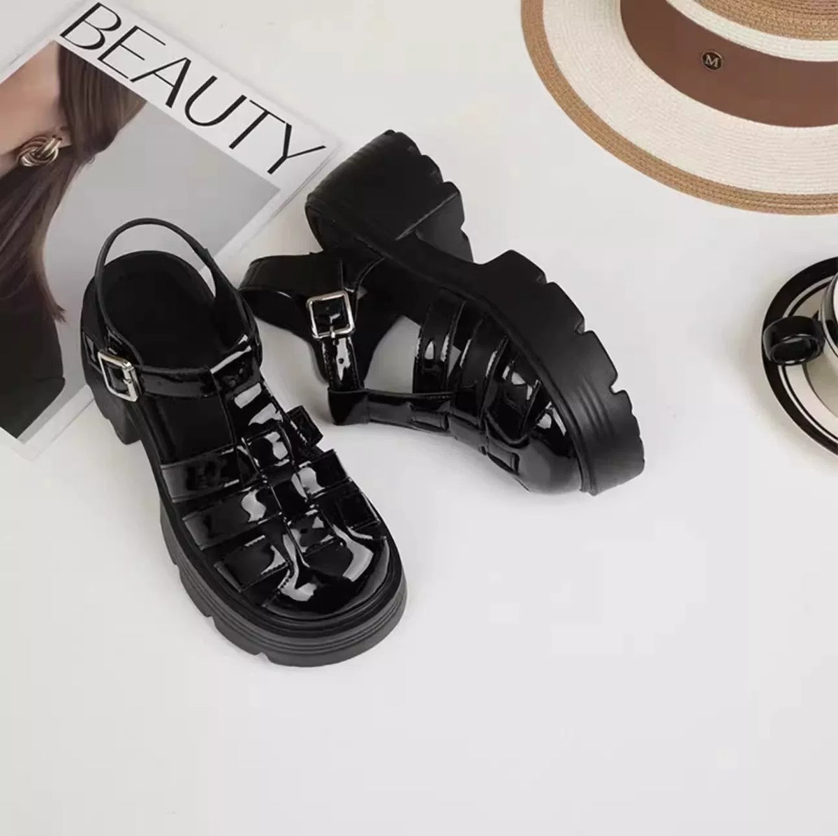 Women's Platform Leather Sandals – view 1