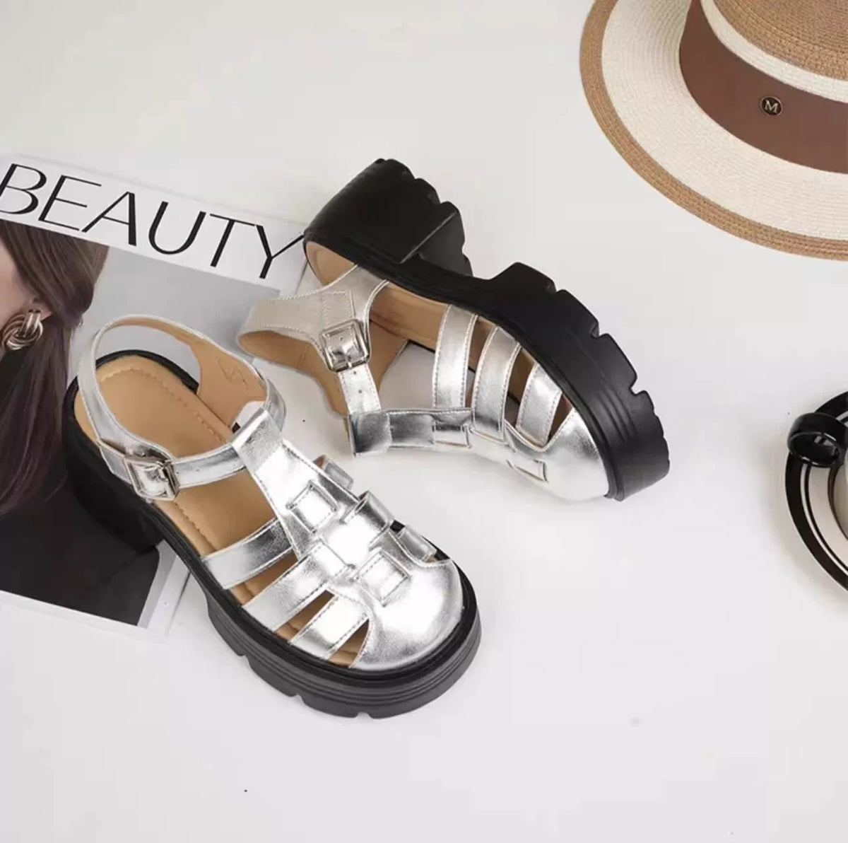Women's Platform Leather Sandals – view 3