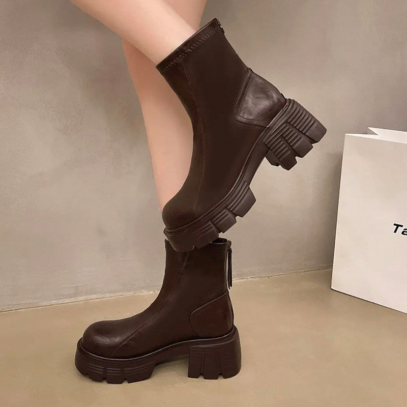 Women's Platform Leather Ankle Boots – view 4