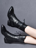 Women's Leather Block Heel Ankle Boots – view 1