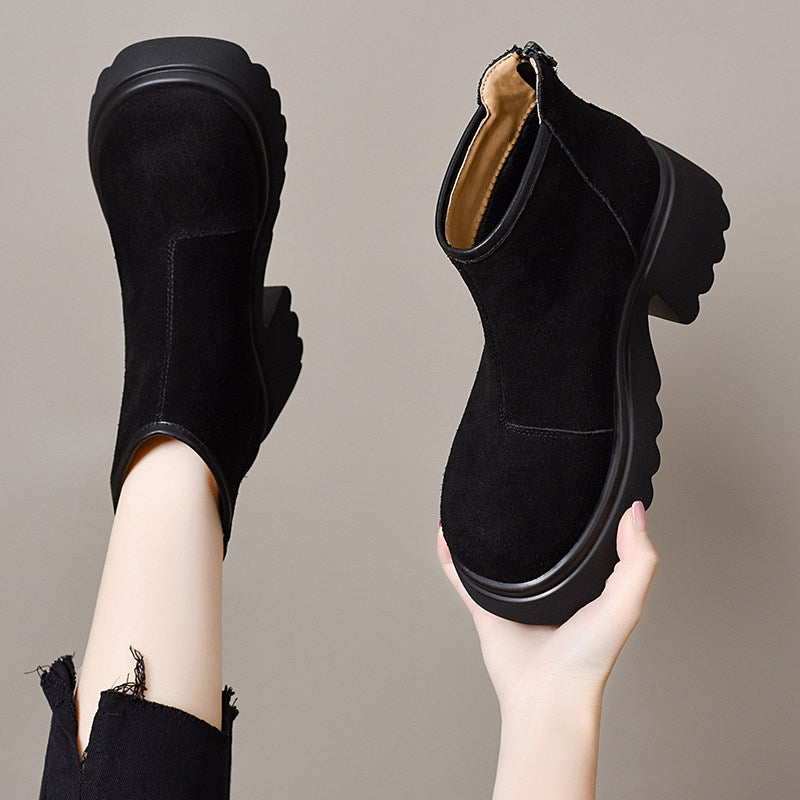 Women's Platform Block Heel Ankle Boots – view 3