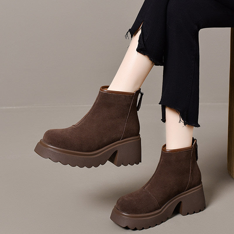 Women's Platform Block Heel Ankle Boots – view 4