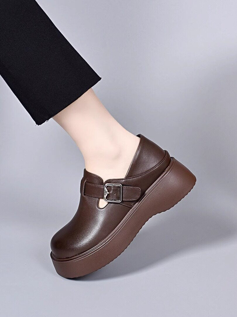 Women's Platform Leather Loafers – view 3
