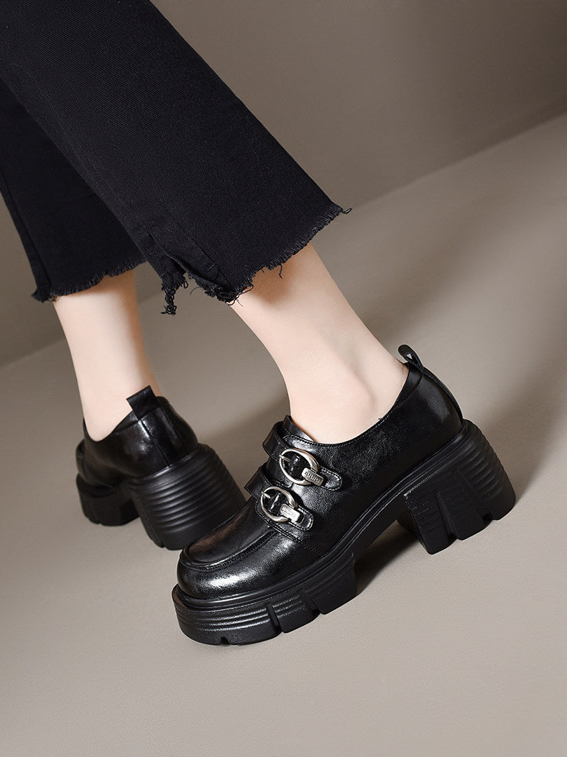 Women's Platform Leather Loafers – view 3