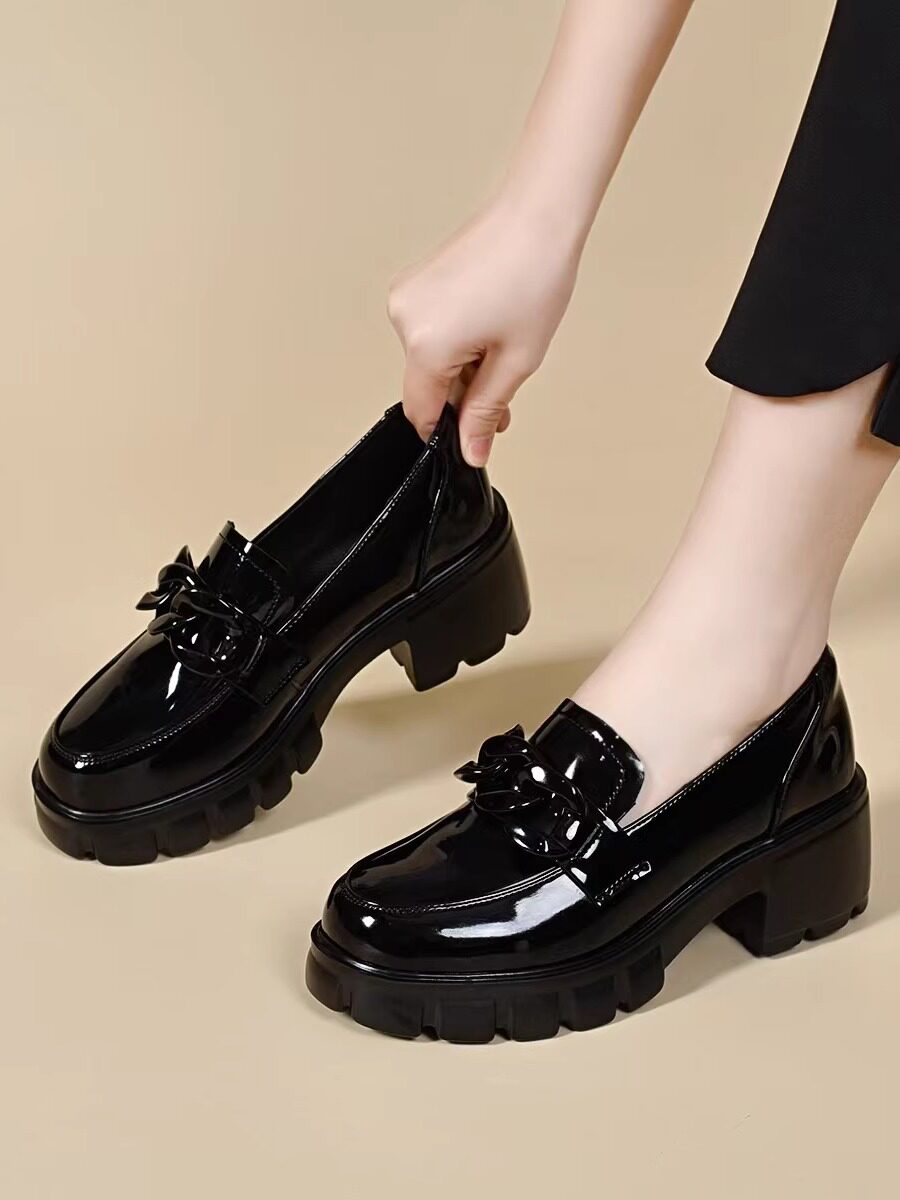 Women's Platform Patent Leather Loafers – view 1
