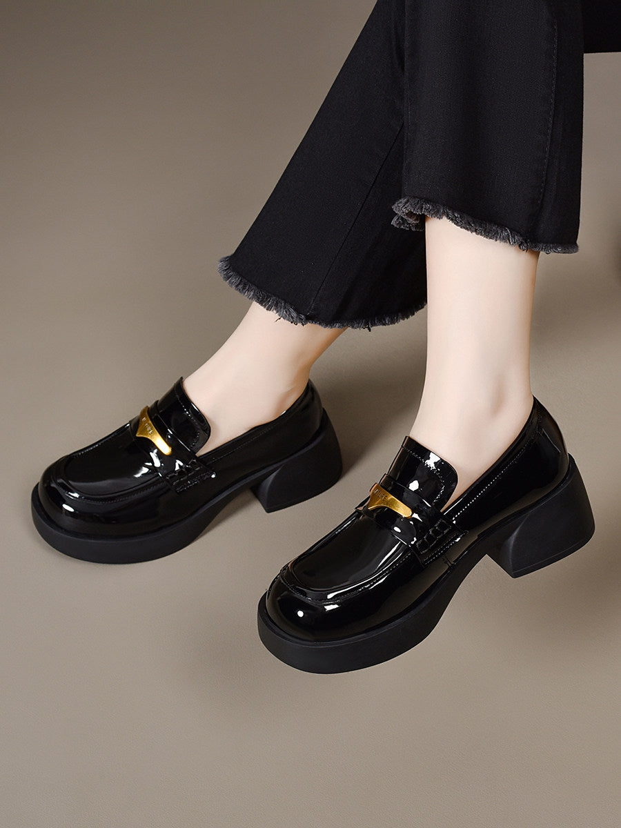 Women's Platform Patent Leather Loafers – view 2