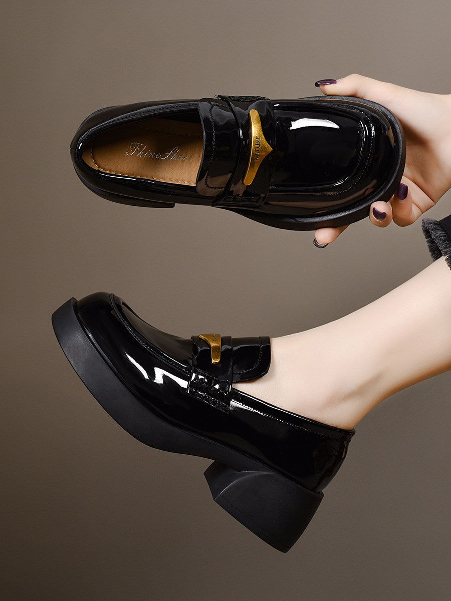 Women's Platform Patent Leather Loafers – view 3