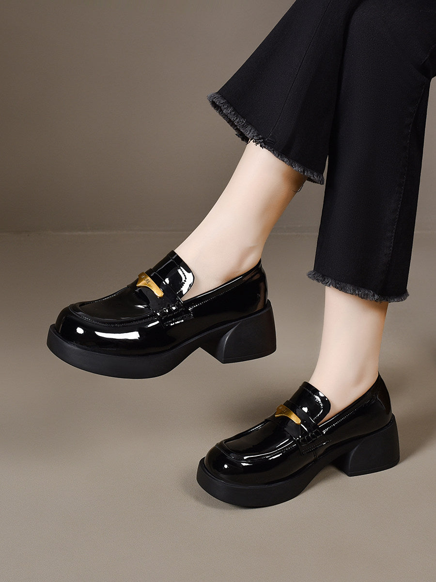 Women's Platform Patent Leather Loafers – view 4