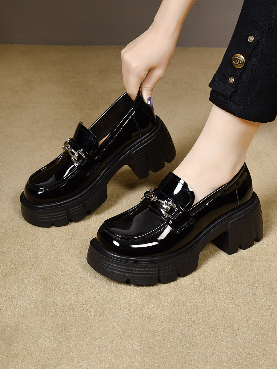 Women's Platform Patent Leather Loafers – view 3