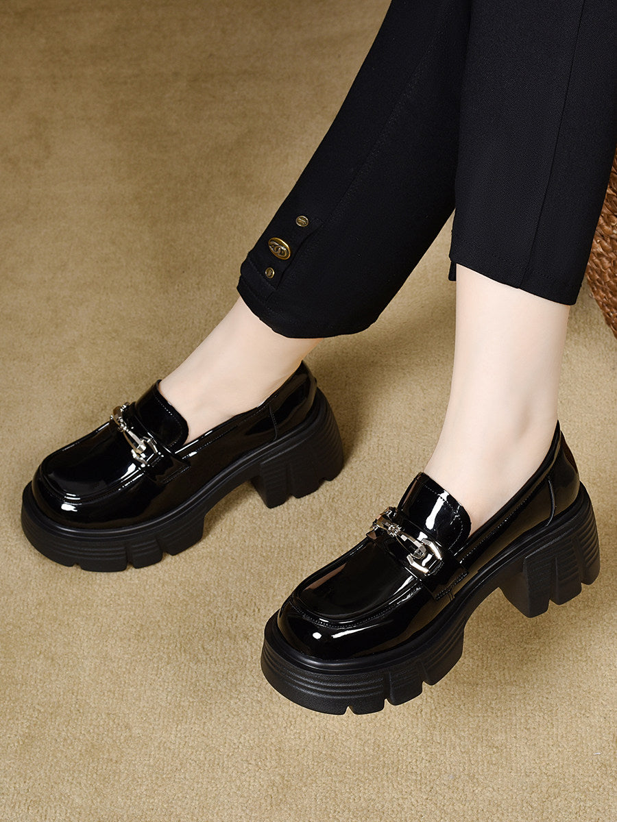 Women's Platform Patent Leather Loafers – view 4