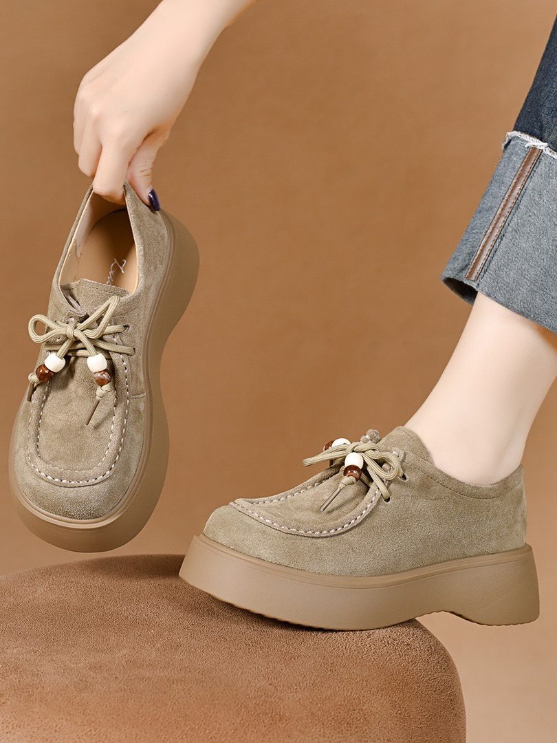 Women's Leather Platform Lace-Up Loafers – view 2