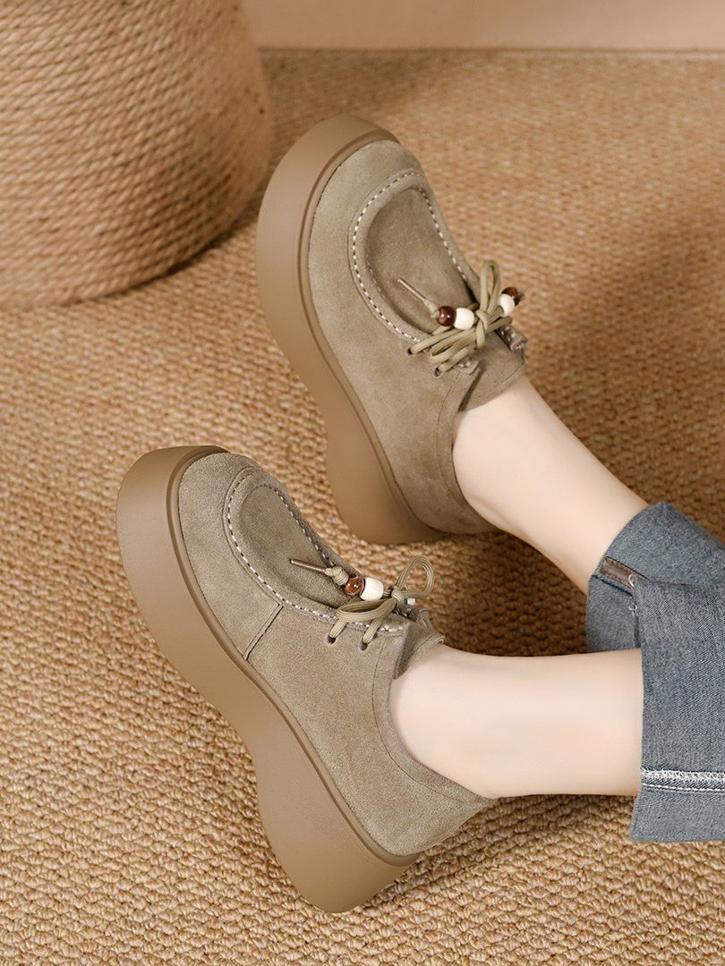 Women's Leather Platform Lace-Up Loafers – view 4